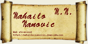 Mahailo Nanović vizit kartica